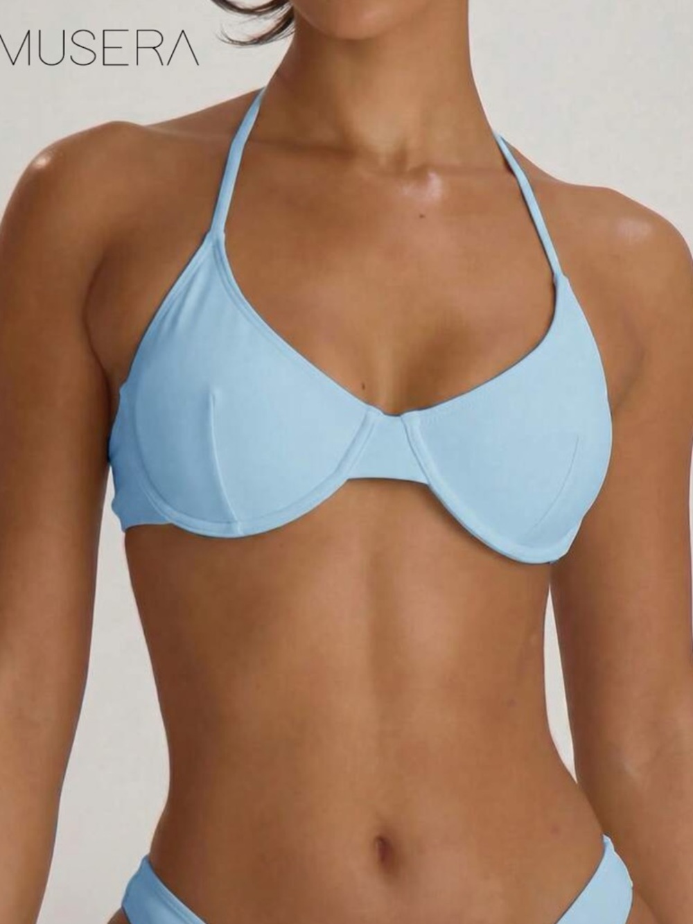 Light Blue Underwire Bikini Top - Women's Swim
